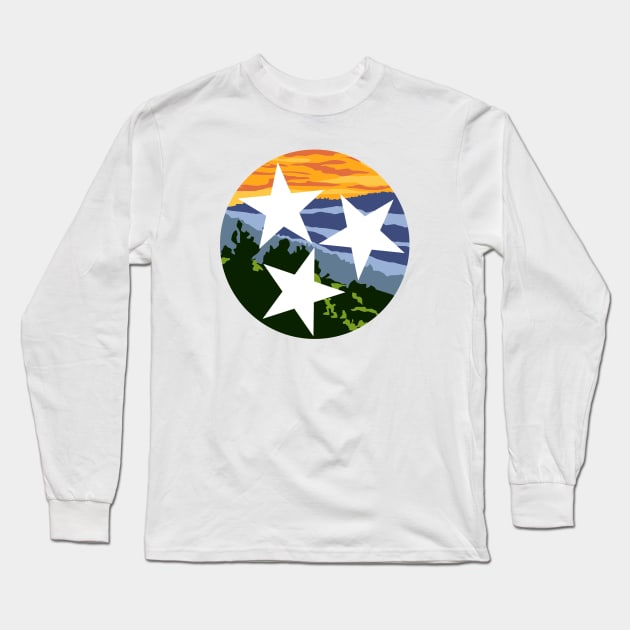 Tristar with Smoky Mountains Long Sleeve T-Shirt by ilrokery